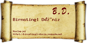 Birnstingl Döniz névjegykártya